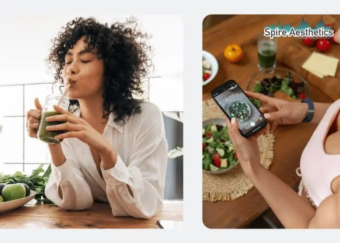 Image of woman looking into her diet and fat freezing Waltham Forest to improve her health
